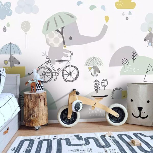 Big Elephant And Mountains Wall Mural