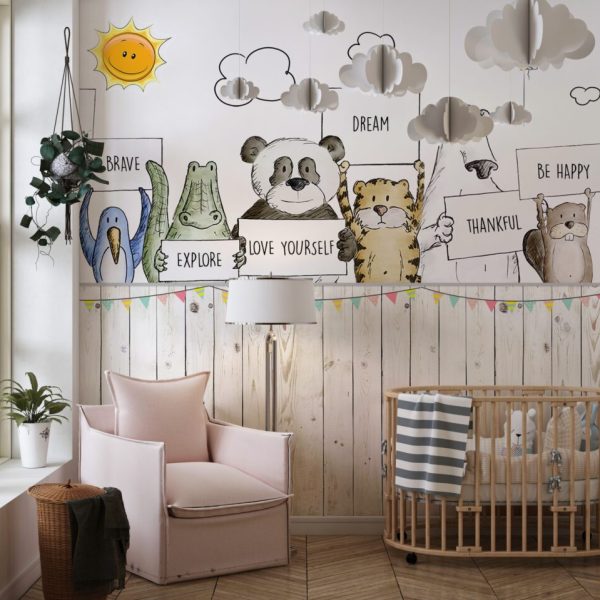 Cute Kids And Nursery Designed Wall