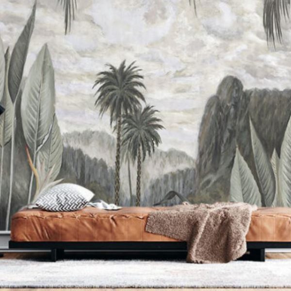 Tropical Pattern In The Lake 3D Wall Mural