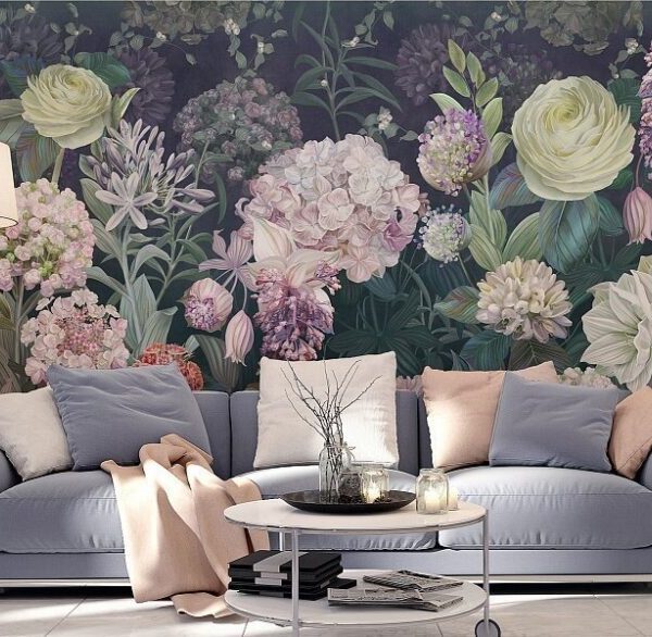 Big Rose Living Room Wall Mural