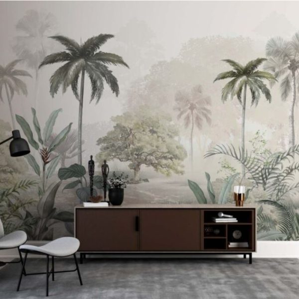 Soft Tropical Pattern Wall Mural