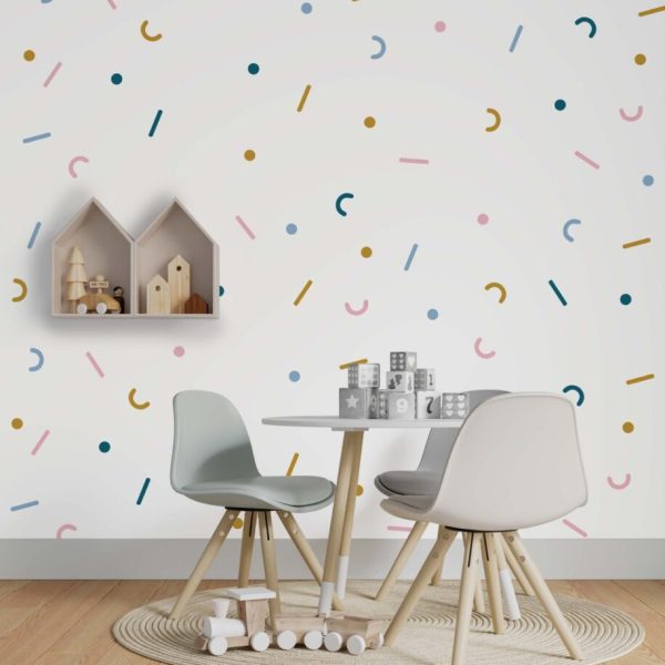 Simple Patterns And Kids Room Wall Mural