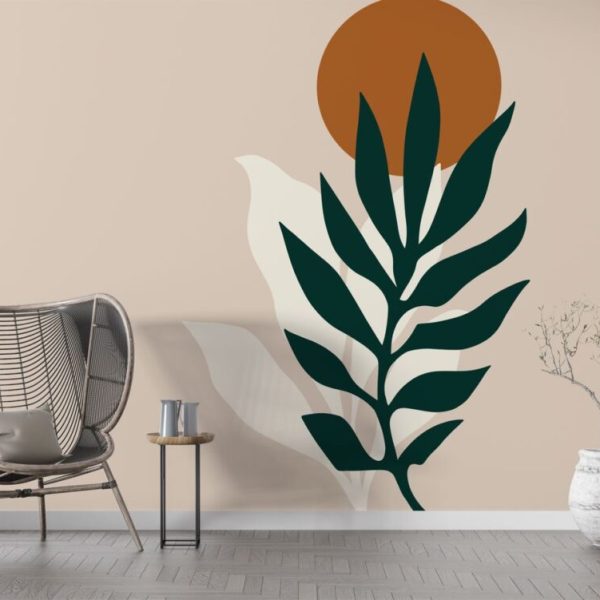 Line Art Design Floral 3D Wall Mural