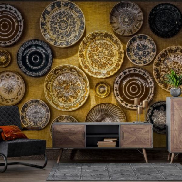 Ancient Plate Pattern 3D Wall Mural