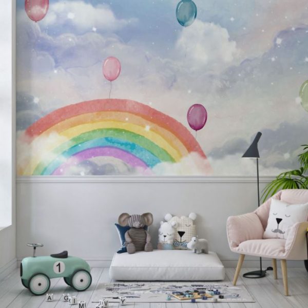 Rainbow Balloons For Kids Room Wall Mural