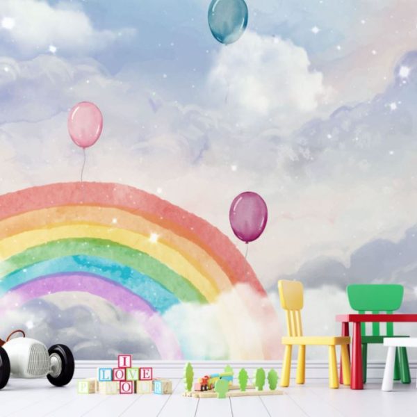 Rainbow Balloons For Kids Room Wall Mural