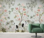 Chinoiserie Wallpaper , Birds and Blossom Wallpaper , Vintage Floral Wallpaper MUR8001 MUR8001 MUR8001