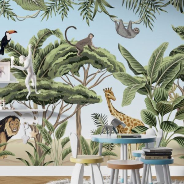 Tropical Animal For Kids Room Wall Mural
