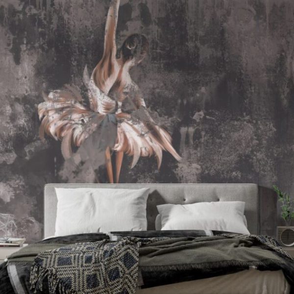 Vintage Wall Ballet Lady 3D Wall Mural