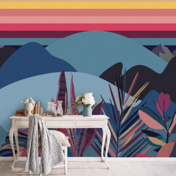 Colorful Mountain Geometric Wall Mural