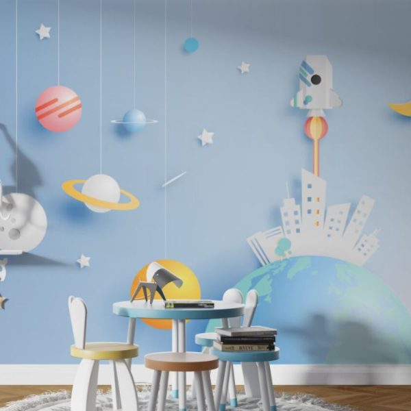Planet 3D Wallpaper For Nursery Wall Mural