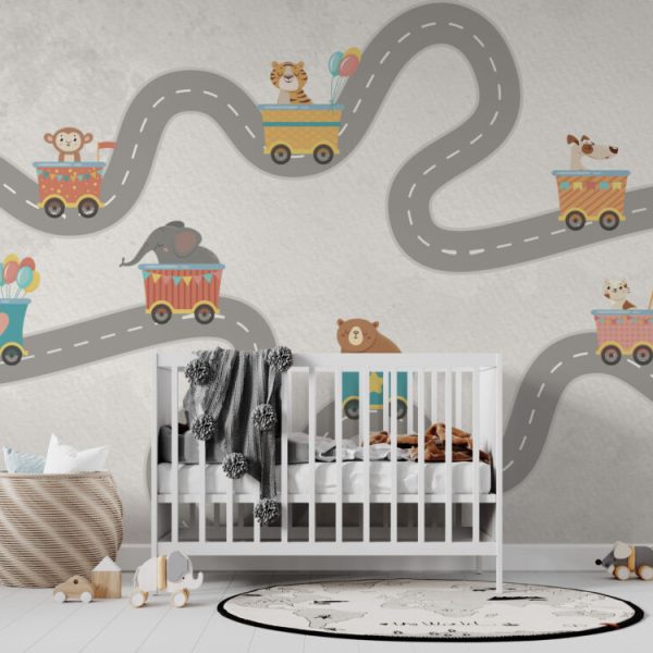 Animals In Traffic Kids Wall Mural