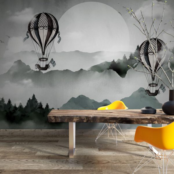 Flying Balloons And Scenery Wall Mural