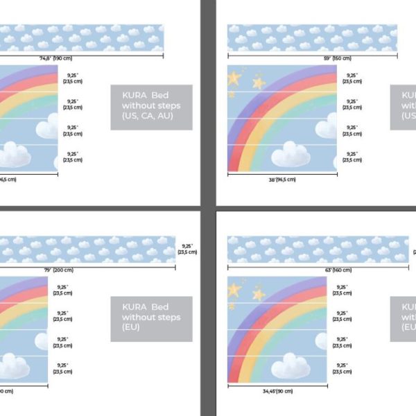 Clouds And Rainbow Bed Decal For Nursery