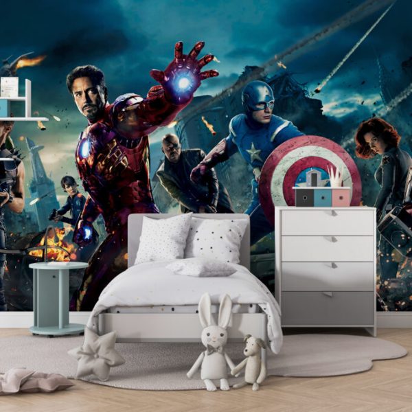 Iron Man Captain America 3D Wall Mural