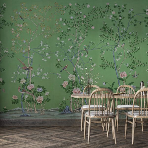 Flower Branch Green 3D Wall Mural