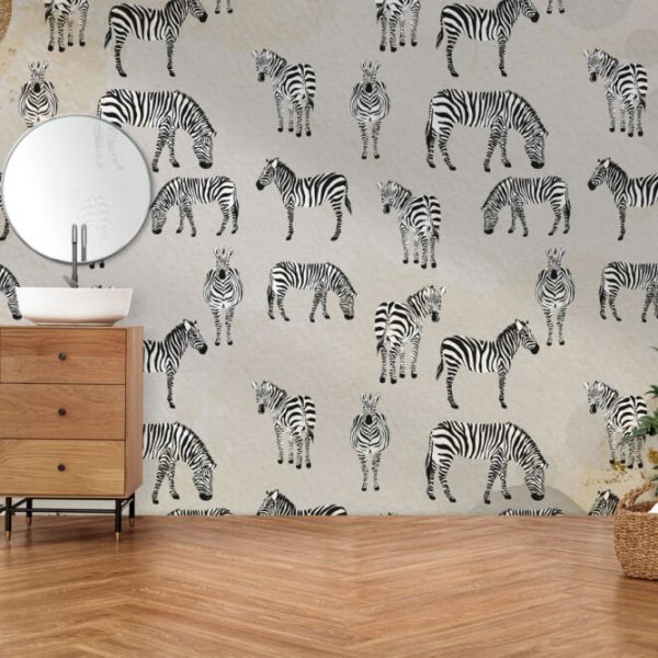 Zebra Soft Tones Wall Mural Wallpaper
