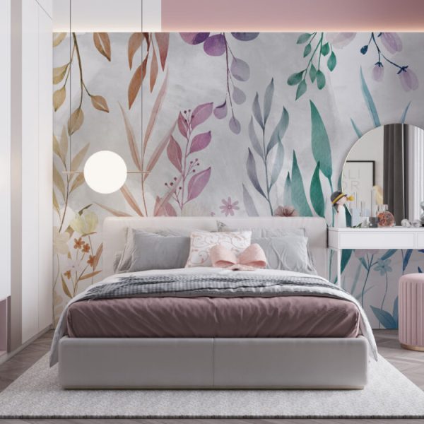 Colorful Effect Leaves Wall Mural