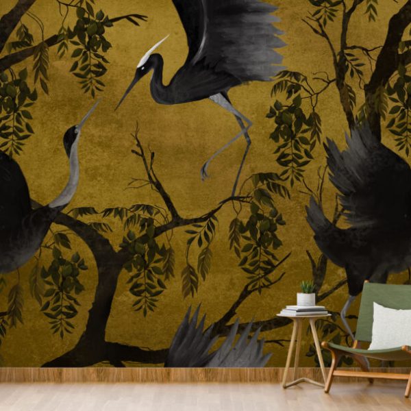 Special Design Flowers Birds Wall Mural