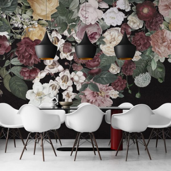Bouquet Of Flower Hanging Above Wall Mural