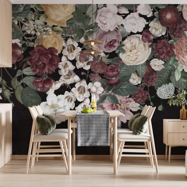 Bouquet Of Flower Hanging Above Wall Mural