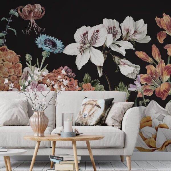 Daisies And Other Flowers Wall Mural
