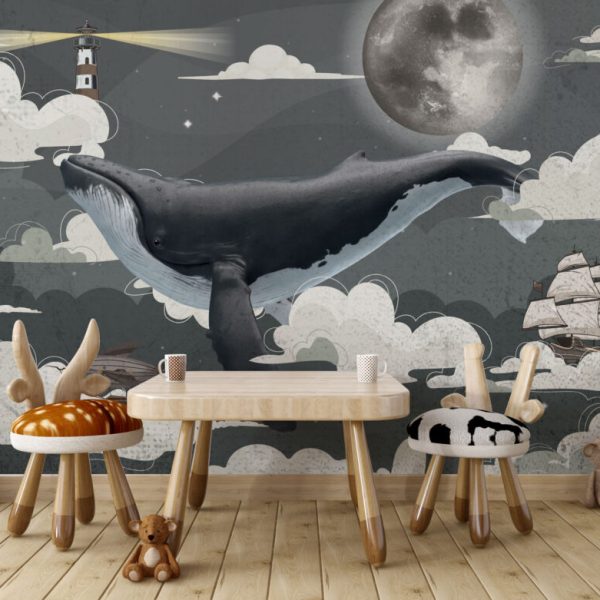 Big Whale In The Sky Wall Mural