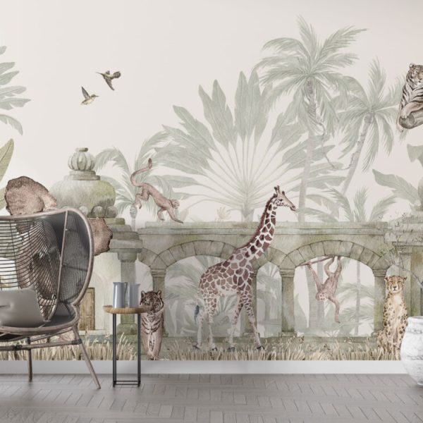 Tropical Garden Animals Wall Mural