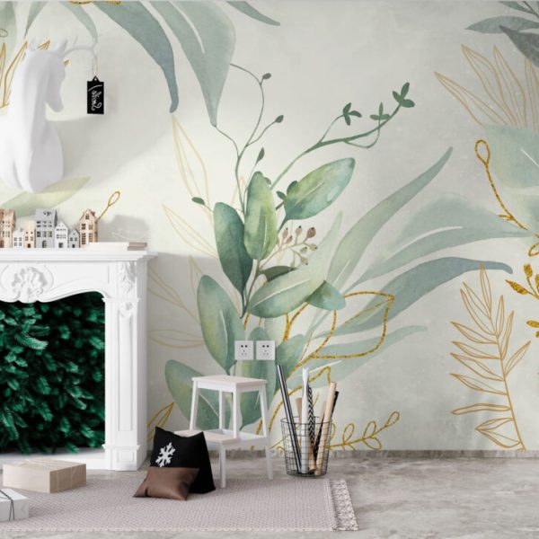 Leaves Watercolor Soft Wall Mural