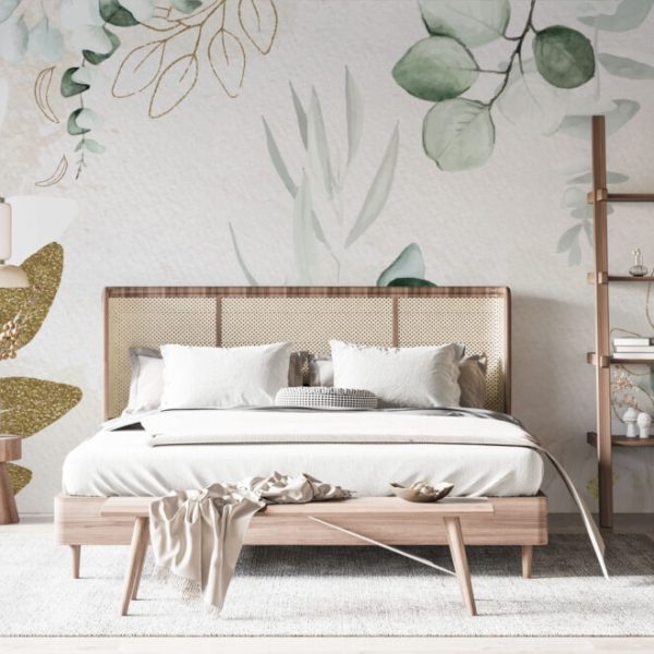 Gold And Soft Tones Leaves Wall Mural
