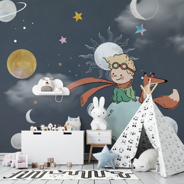The Little Prince In Space Wall Mural