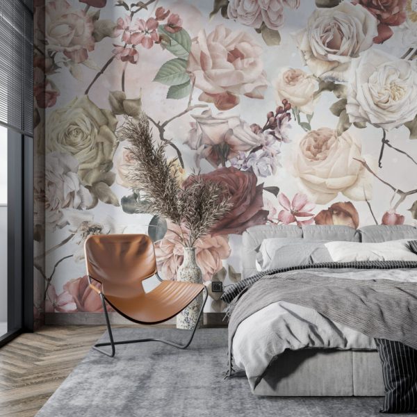 Soft Roses Wall Mural Wallpaper