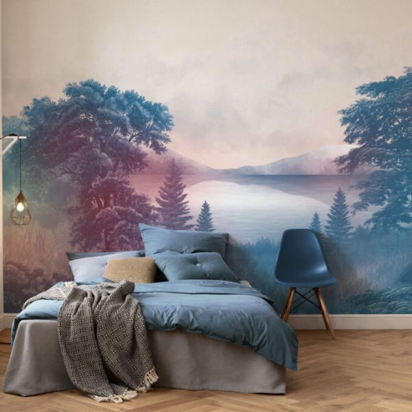 Trees By The Sea Wall Mural Wallpaper