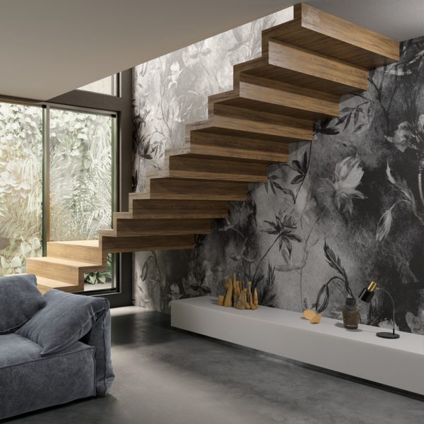 Black And White Floral Wall Mural