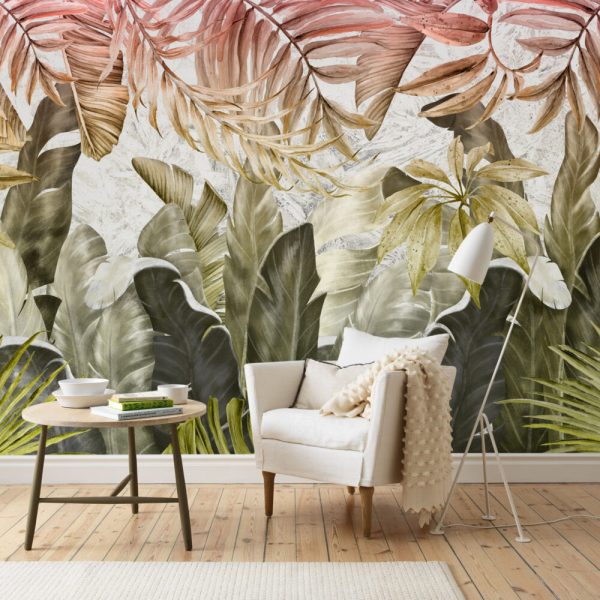 Big Tropical Leaves Gradient Wall Mural