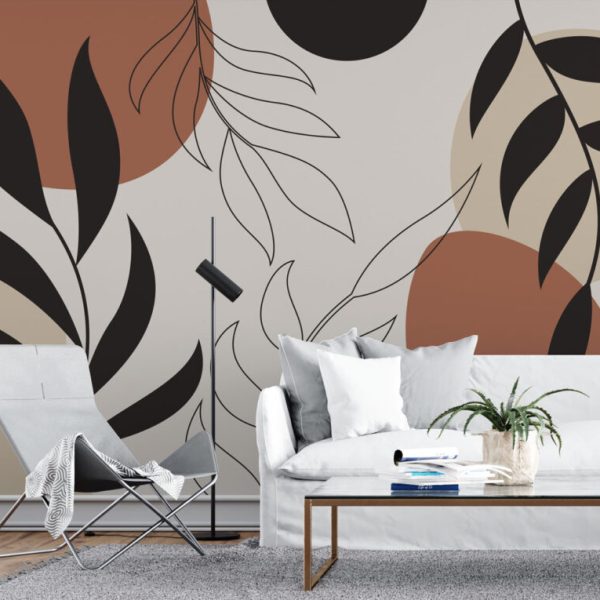 Boho Color Leaves Wall Mural Wallpaper