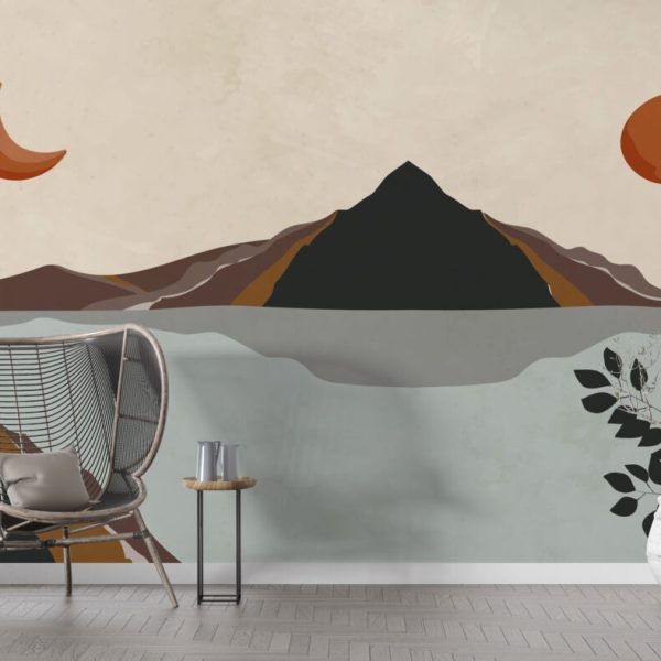 Sea And Mountain Landscape Wall Mural