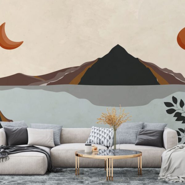 Sea And Mountain Landscape Wall Mural