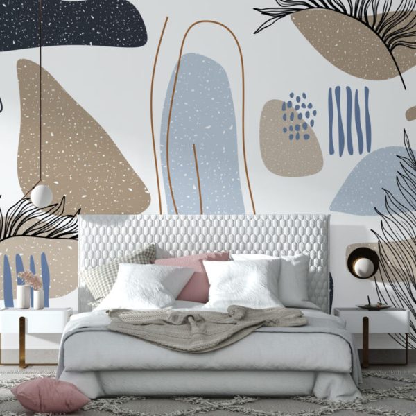 Abstrack Patterns And Leaves Wall Mural