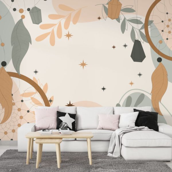Dreamcatcher And Flowers Wall Mural