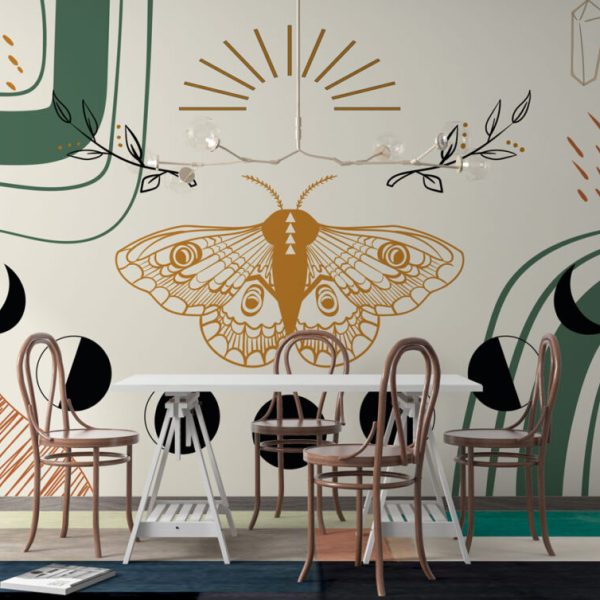 Patterns And Big Butterfly Wall Mural