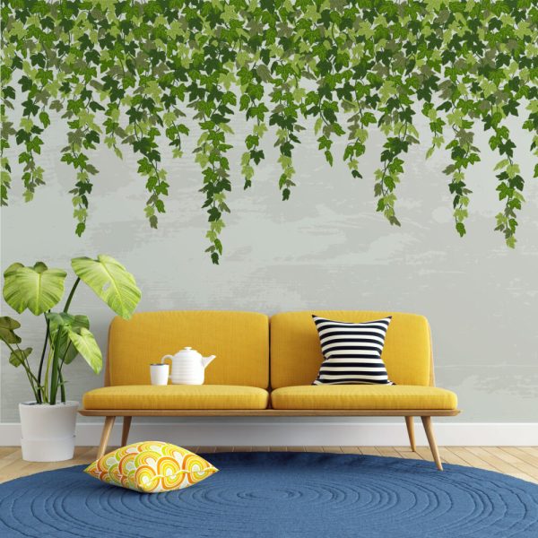 Vine Leaves Hanging From Above Wall Mural