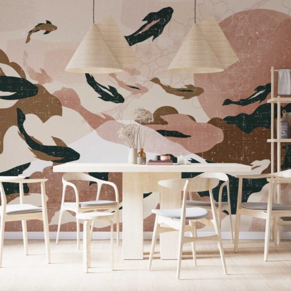 Soft Fishes And Sky Collage Wall Mural