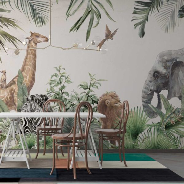 Tropical Decor Animals Wall Mural