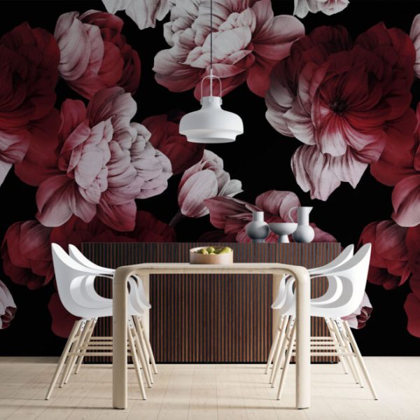 Pink And Red Roses Wall Mural Wallpaper