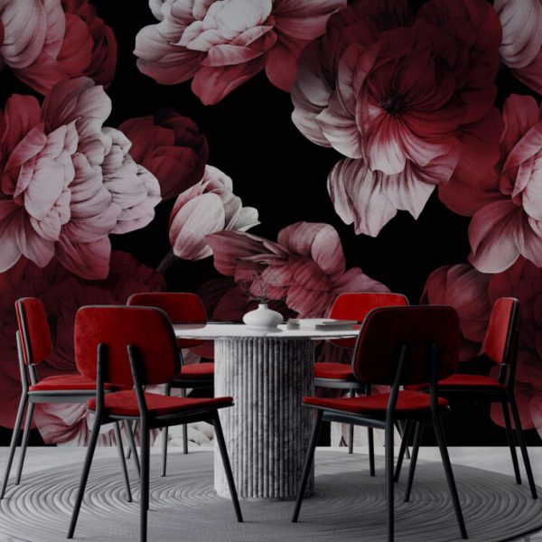 Pink And Red Roses Wall Mural Wallpaper