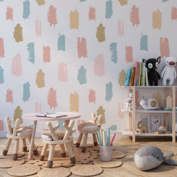 Brush Traces Soft Colors Wall Mural