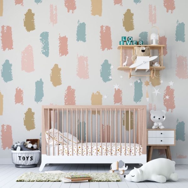 Brush Traces Soft Colors Wall Mural