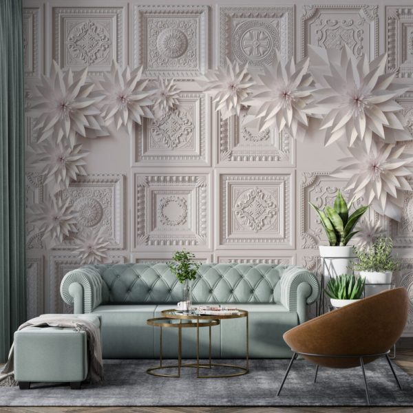 3D Pattern Wall Panels Flowers Wall Mural