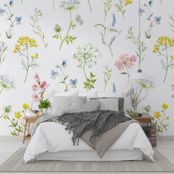 Soft Flower Pattern Wallpaper Wall Mural
